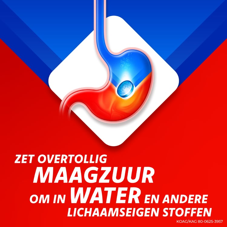 Zet overtollig maagzuur om in water
